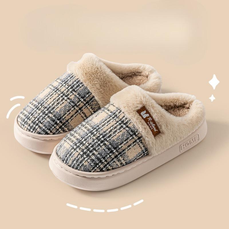 New Thick-soled Cotton Shoes for Women, Indoor Home Warm Slippers
