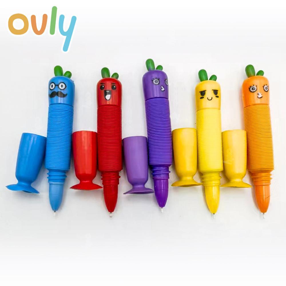 Saugnäpfe Pop Tube Karottenstift Rettich Sensorisch Drücken Blase Dekompressionsrohr Anti-Stress Fidget Autismus Angst Blasebalg Spielzeug