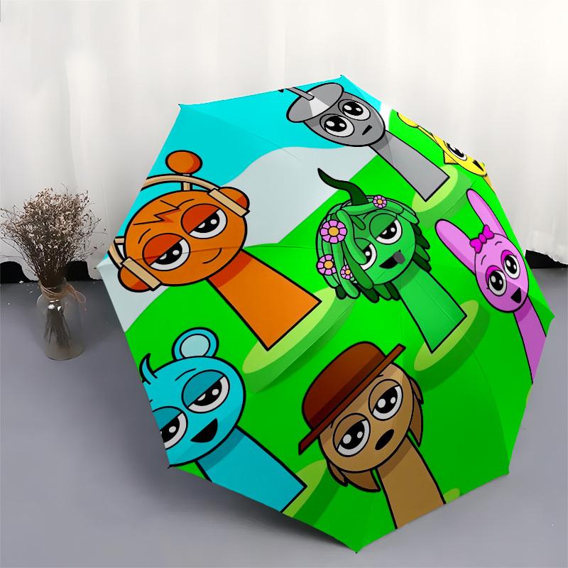1pz Ombrello di Alta Qualità a Tema Sprunki-cartoon, Ombrello ad Apertura e Chiusura Automatica, Ombrello Multifunzionale G0811287