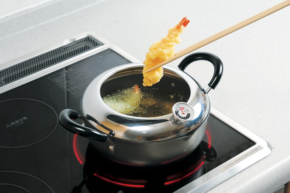 Eporus 20cm Tempura Pot with Rim and Thermometer EN-T20W