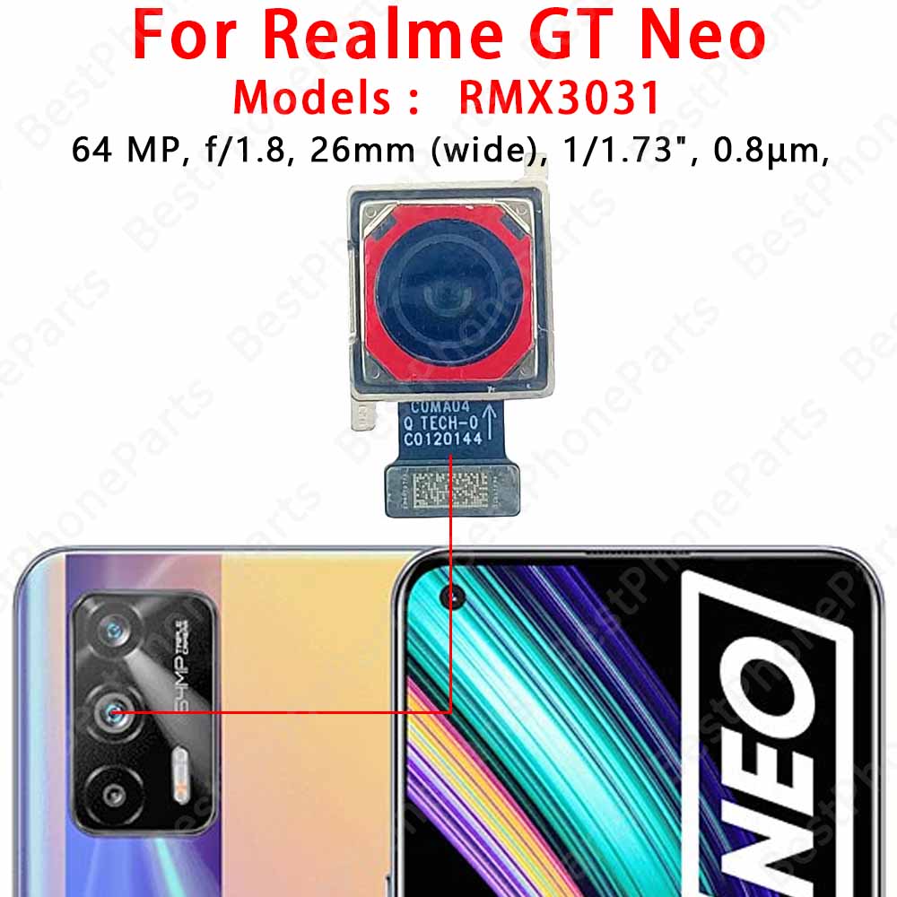 Fotocamera Posteriore Anteriore Per Realme C55 C67 4G GT Master GT Neo Modulo Fotocamera Principale Cavo Flessibile Sostituzione Ricambi