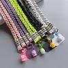Crossbody Hemp Rope Phone Lanyard with Cute Doll Pendant and Card Holder