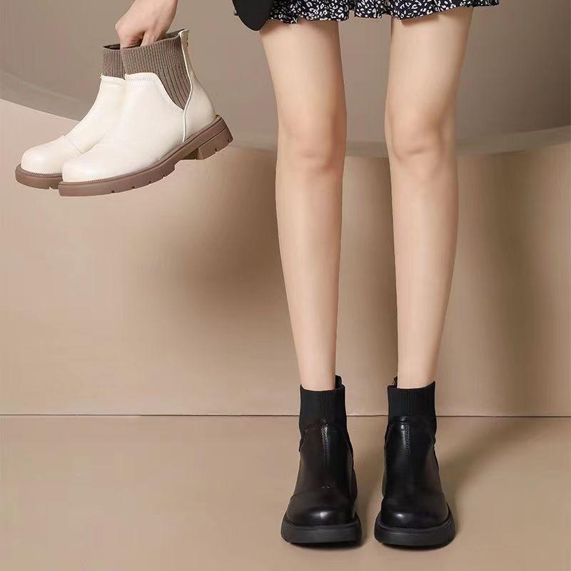 Small Short Boots Women's Boots Fleece Thickened Women's Shoes Skinny Boots Versatile Long Boots