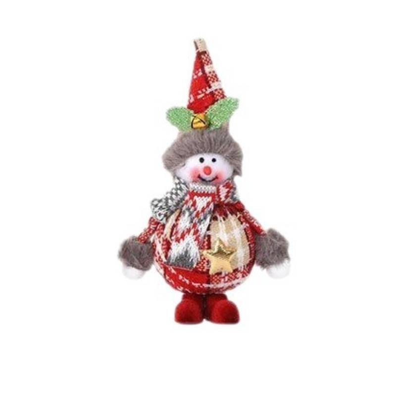 Foam Fabric Christmas Santa Claus Figurine With Elk Snowman Doll Pendant For Holiday Decor