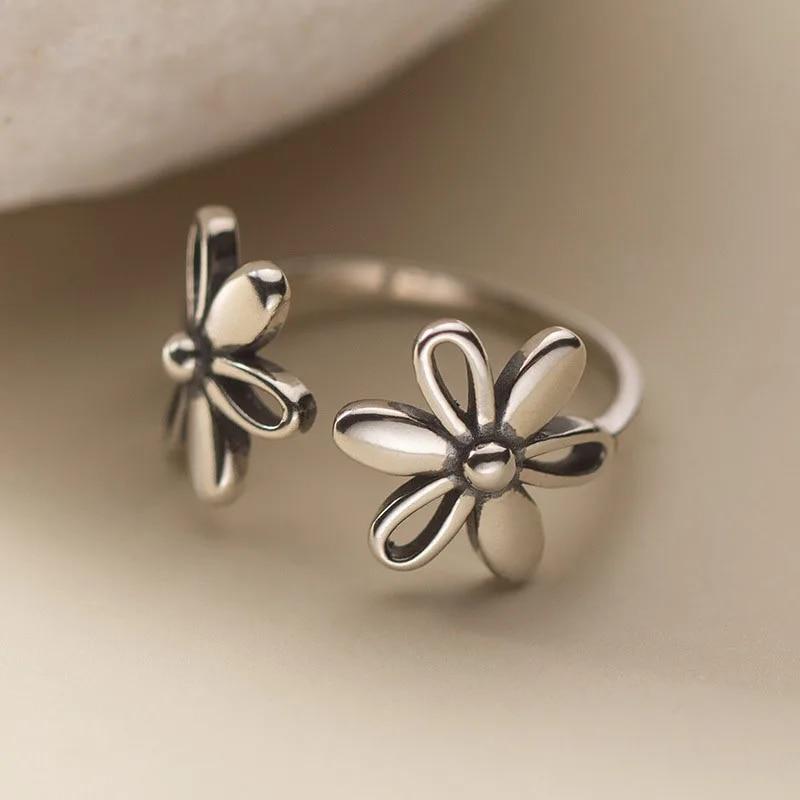 

TrustDavis стерлингового серебра 925 пробы, милые романтические кольца с цветком для женщин, свадебные подарки, ювелирные изделия DG0165