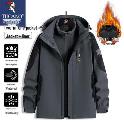 Men's 3-in-1 Hooded Windproof Jacket