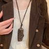 Leopard Print Leopard Leather Bag Necklace Collarbone Chain Clavicle Chain  Girls Gift