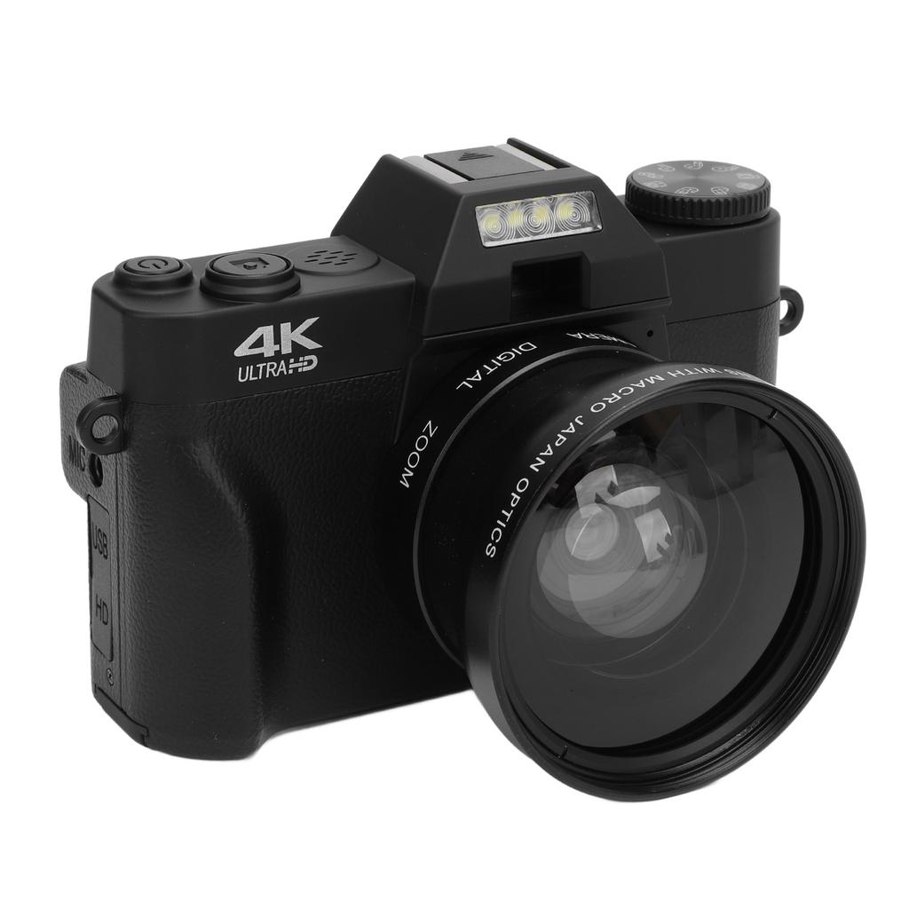 4K Digital Camera for Photography 56MP Vlogging Camera 3 Inch IPS Touchscreen 270 Degree Rotation 16