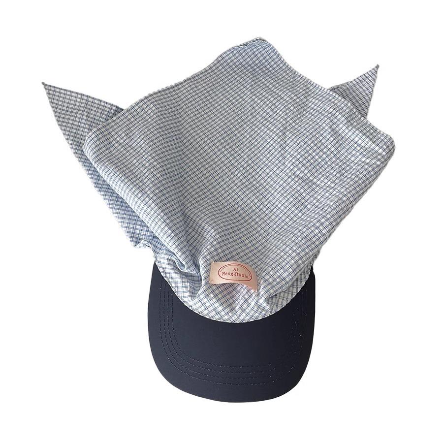 Korean Ins Blogger Plaid Hijab Cap Children 25 Spring Summer Babes Strap Cap Baseball Cap