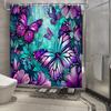 Vibrant Purple Butterflies Waterproof Shower Curtain for Modern Bathroom Decor, Stylish and Durable, Perfect for Home Use