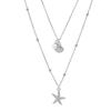 Double Starfish Shell Necklace Summer Vacation Stainless Steel Clavicle Chain Exquisite Versatile Premium Jewelry