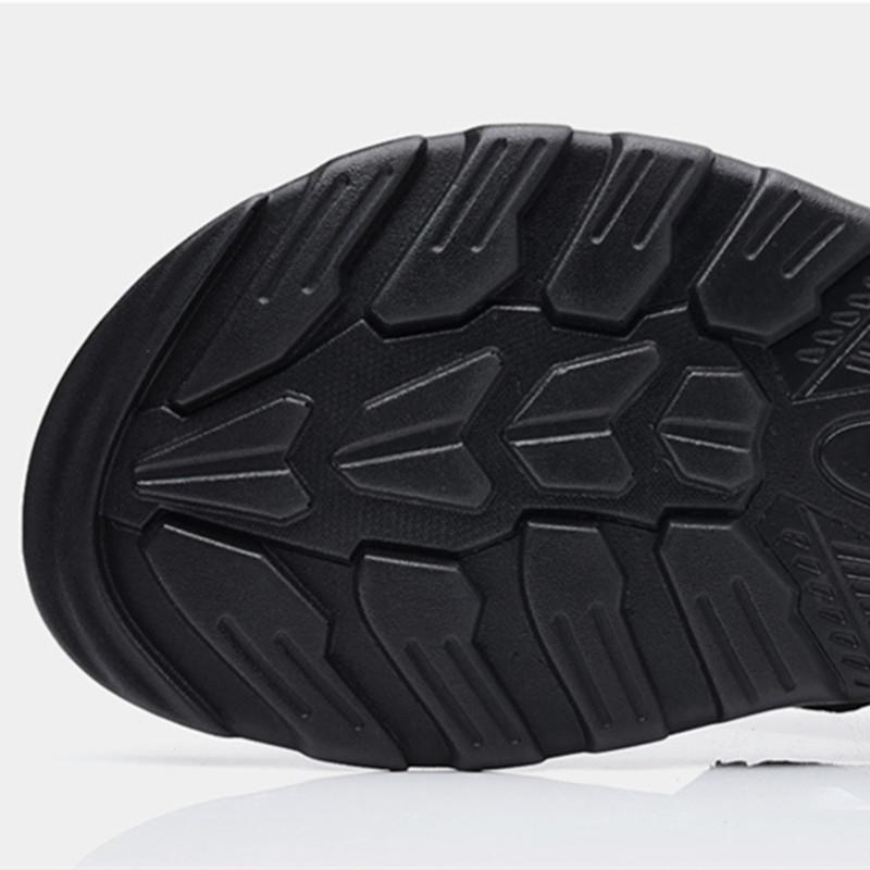 Fashion Fashion Comfortable Men's Sandals Solid Color Open Toe Mens Leather Sandals 2024 New Slippers Beach for Male Leather Footwear