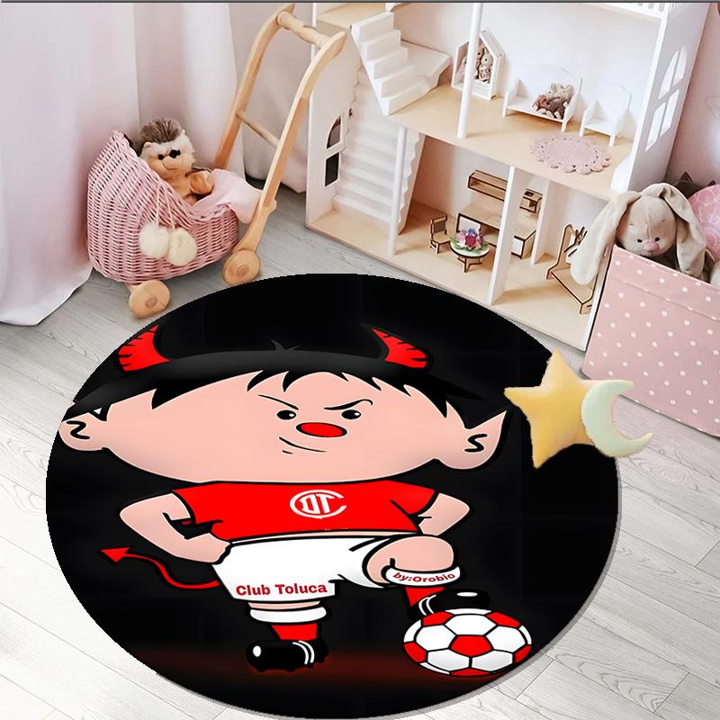 1PC Round Rug Soccer Player Printed Round Area Rug ,Rug For Home Office, Round Chair Rug, Decorative Carpet Fan Gifts Christmas Gift