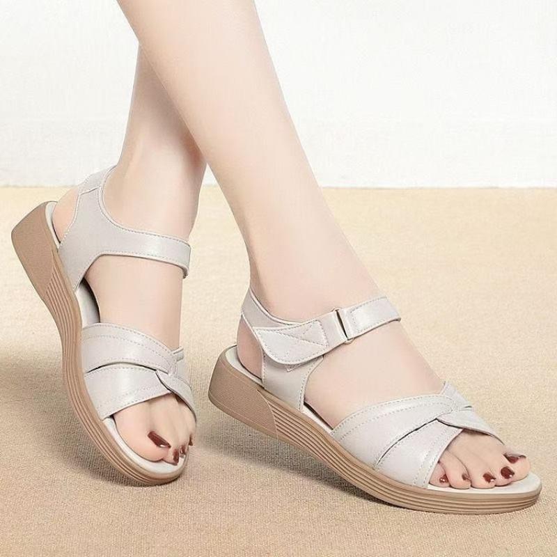 Slope heel open-toed Velcro one-button casual heightening sandals summer new platform sandals