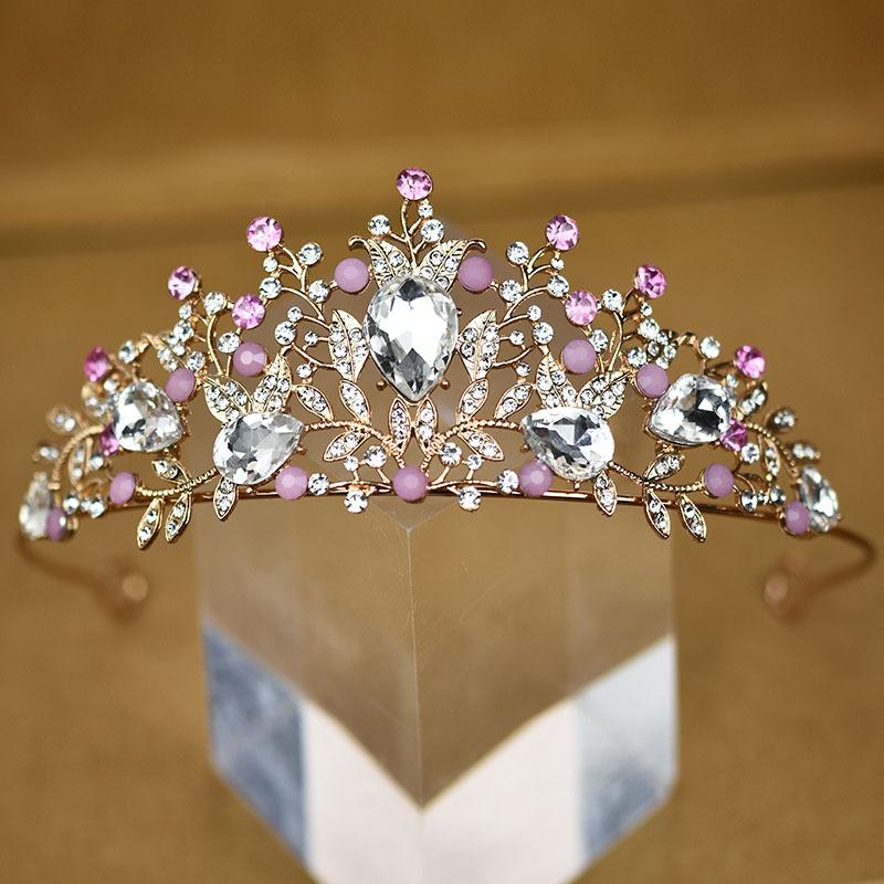 Sweet Children's Crown Headband Princess Headband Hair God Birthday Rhinestone Headband Female Bride Girl Hairpin Head Accessories