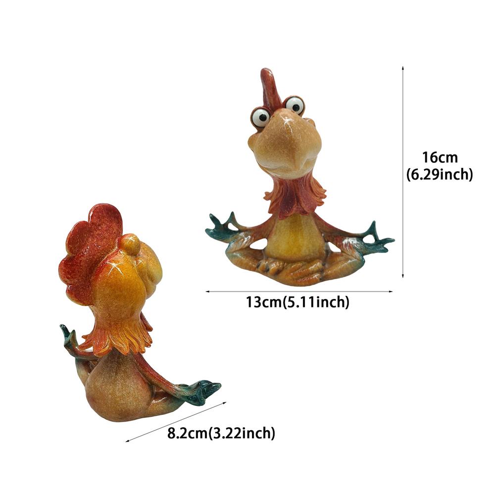 Interesting Meditation Chicken Figurine Statues Cocks Art Decoration Rooster Figurine Chicken Sculpture Ornaments
