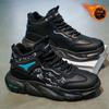 High-top Shoes Winter Velvet Warm Cotton Shoes Casual Sports Leather Surface Waterproof Non-slip Heightening Dad Shoes
