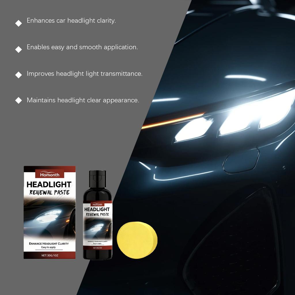 Car Headlight Care Cream Set Headlight Repair Cream for Car Lamp Repair Polishing Anti-Oxidation Scratch Restoration Dirt Clean