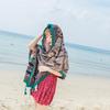 Women Oversized Printed Ethnic Style Neck Scarf Summer Beach Vacation Sunscreen Shawl