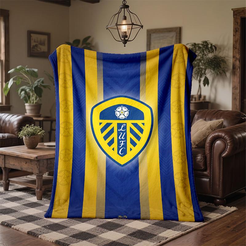 Coperta in Pile a Tema Leeds United Morbida e Accogliente in Peluche per Camera da Letto Divano Viaggio