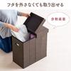 Sanwa Direct Storage Stool, 49cm Tall, Stylish Stool/Ottoman, Foldable, Brown, 150-SNCBOX12BR