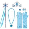 Elsa-Inspired Frozen Princess Accessory Set: Crown, Magic Wand, Necklace, Gloves, and Ring