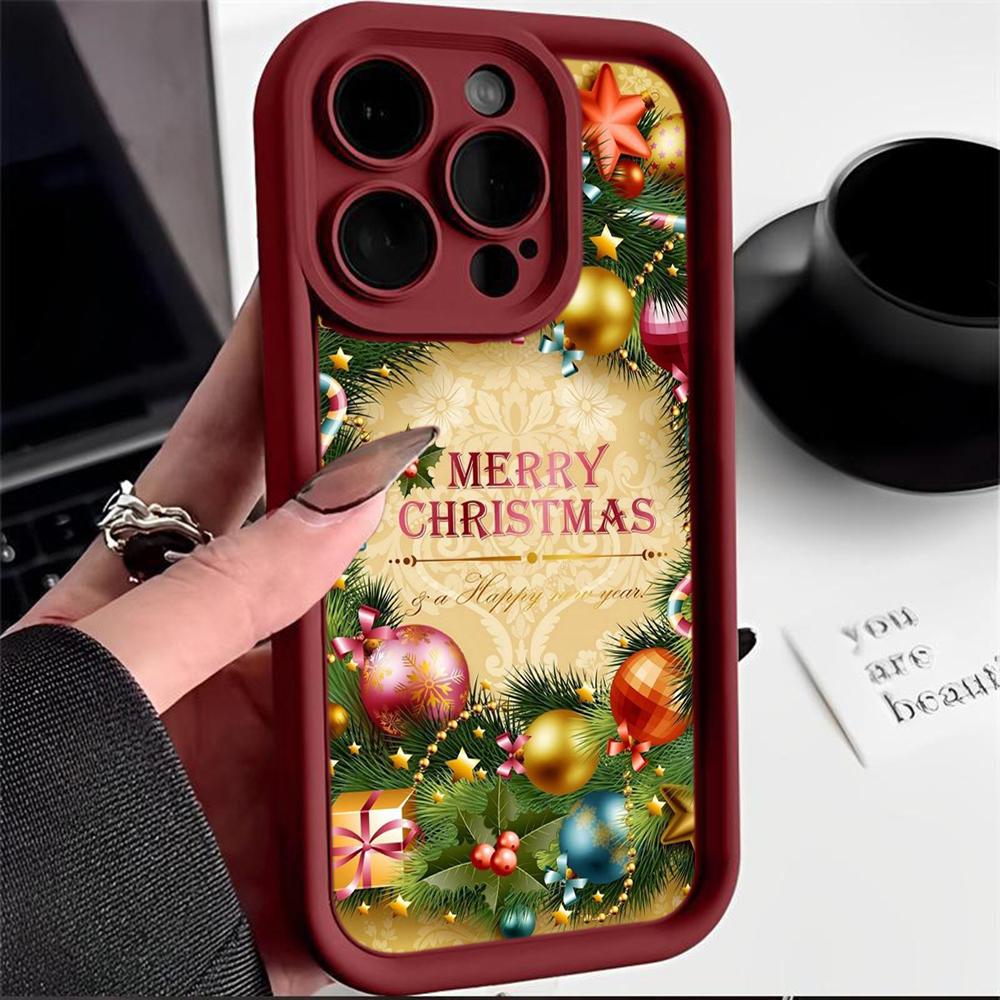 

Ae106 Happy New Year art Merry Christmas чехлы для телефонов Samsung A54 A05s A55 A53 A15 S23 S24 Ultra S25 Plus A35 S20 Angel Eye Ladder защитный чехол Samsung S24 FE