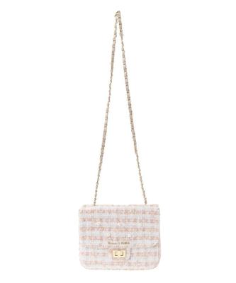 De Apparel Tweed Mini Shoulder Bag for Beige [Maison Fleur] Women,