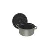 Staub La Cocotte Round, Gray, 28cm, Large, Two-Handled Cast Iron Enamel Pot, Induction Compatible [Official Japanese Product], Model Number: 40509-314