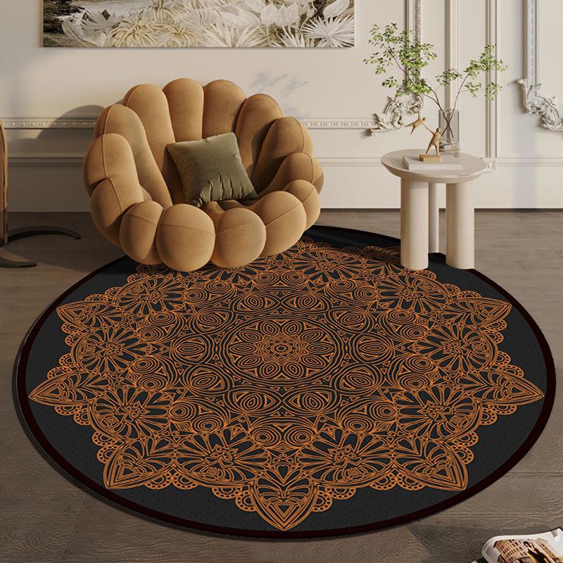 Tappeto rotondo grande in stile etnico nordico per camera da letto, tappeto in cotone intrecciato Bohemia, tappeto lavorato a maglia, 90 cm, 120 cm, 150 cm