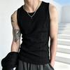 Men Ribbed Tank Top Summer Sleeveless T-Shirt Solid Color Workout Tank Top for Gym Outdoor Sports Street Beach