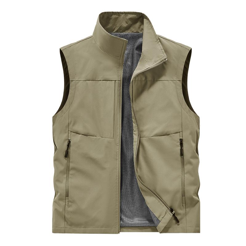 Men's Outdoor Sports Leisure Fishing Windproof Breathable Leather Vest Spring and Autumn Outdoor Sleeveless Camouflage Vest