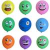 12" Yellow Cartoon Festival Smiley Face Balloon - Thickened Round Decoration & Toy with Scan Code for Ground Promotion