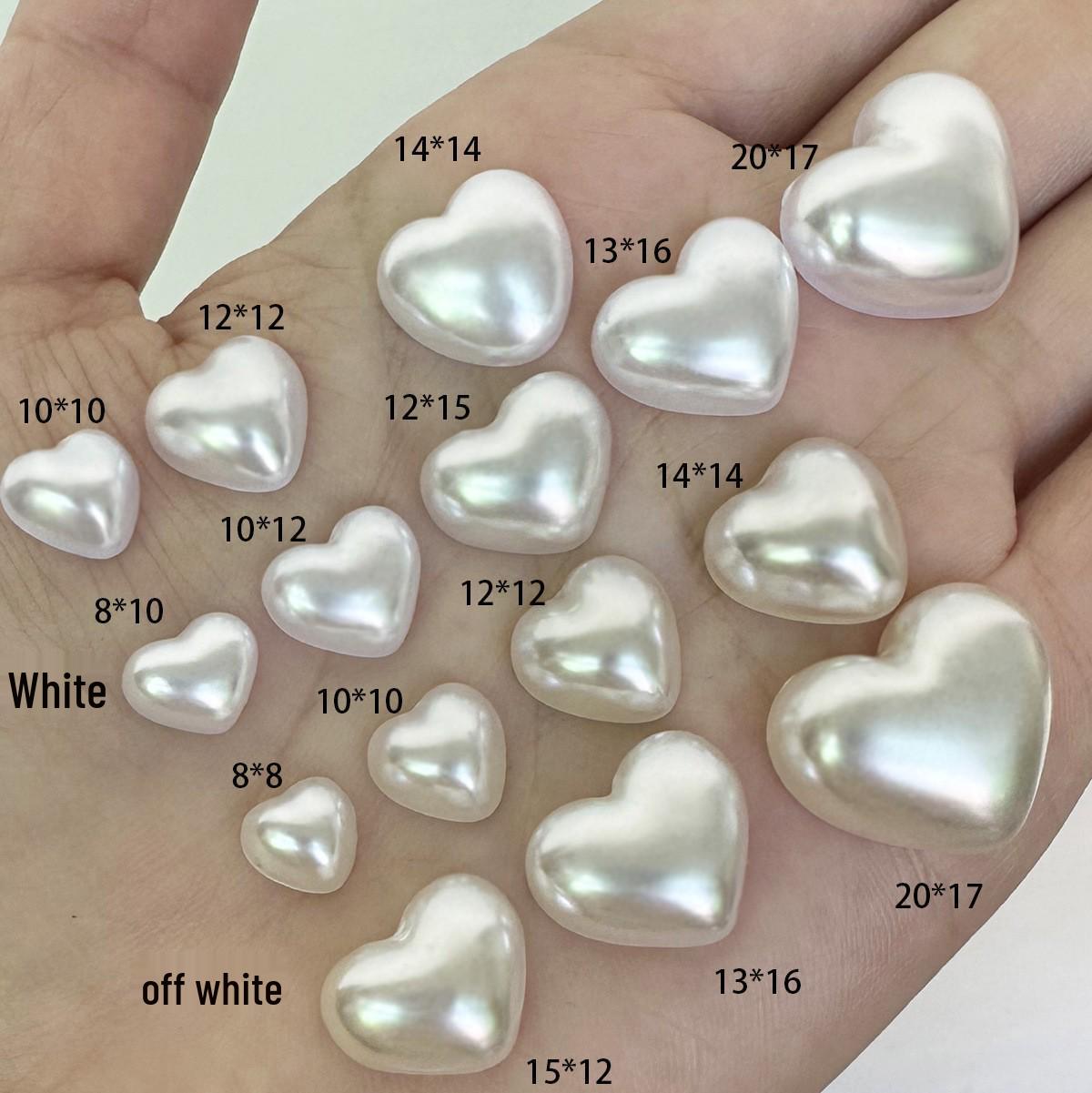 High Gloss Heart Shaped Imitation Pearl Nail Art & Hair Accessories Price per piece for 1000+ pieces