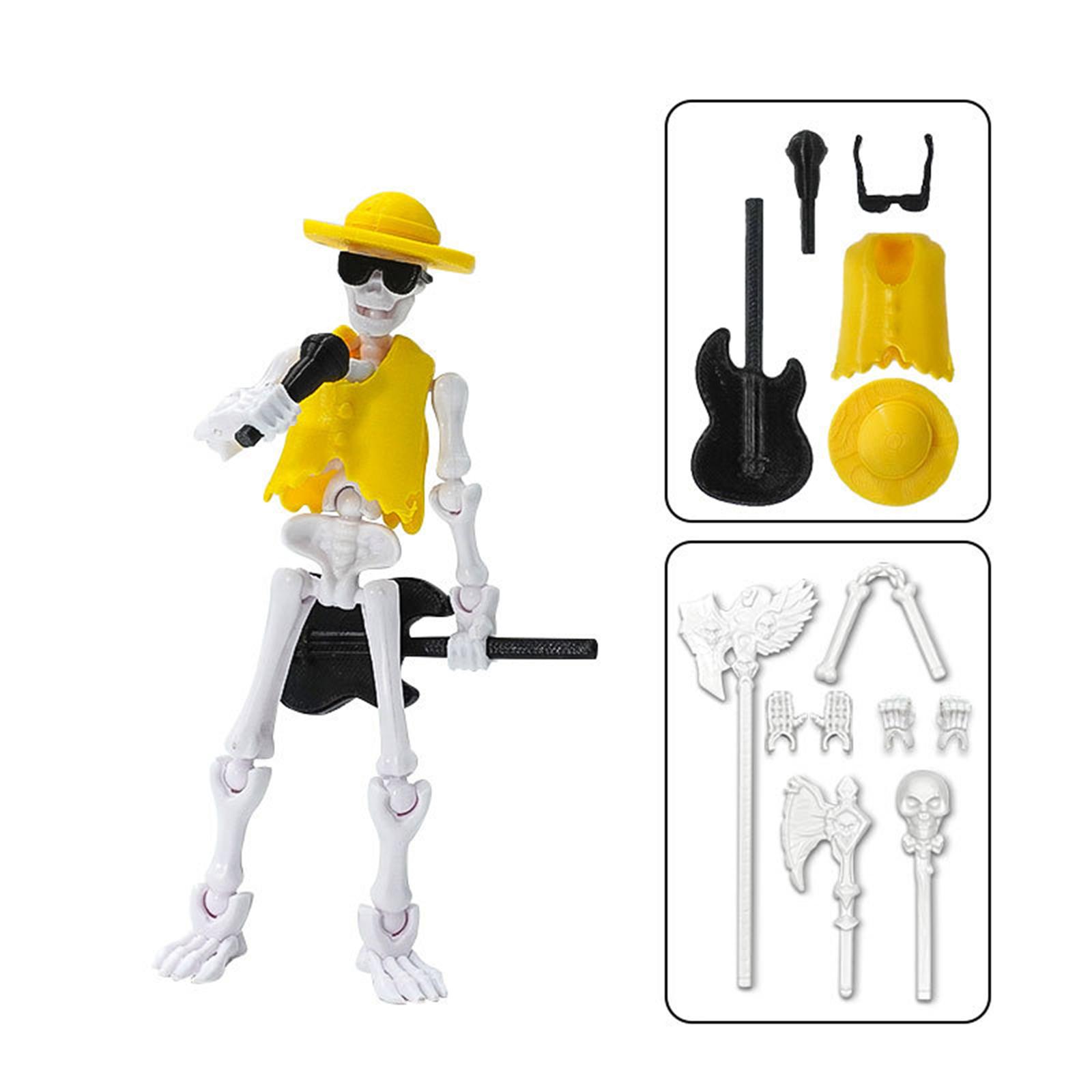 

Joint Human Skeleton Doll Trick Toy Trick Creative Ornaments Assembly Toy Movable Doll One Size жёлтый