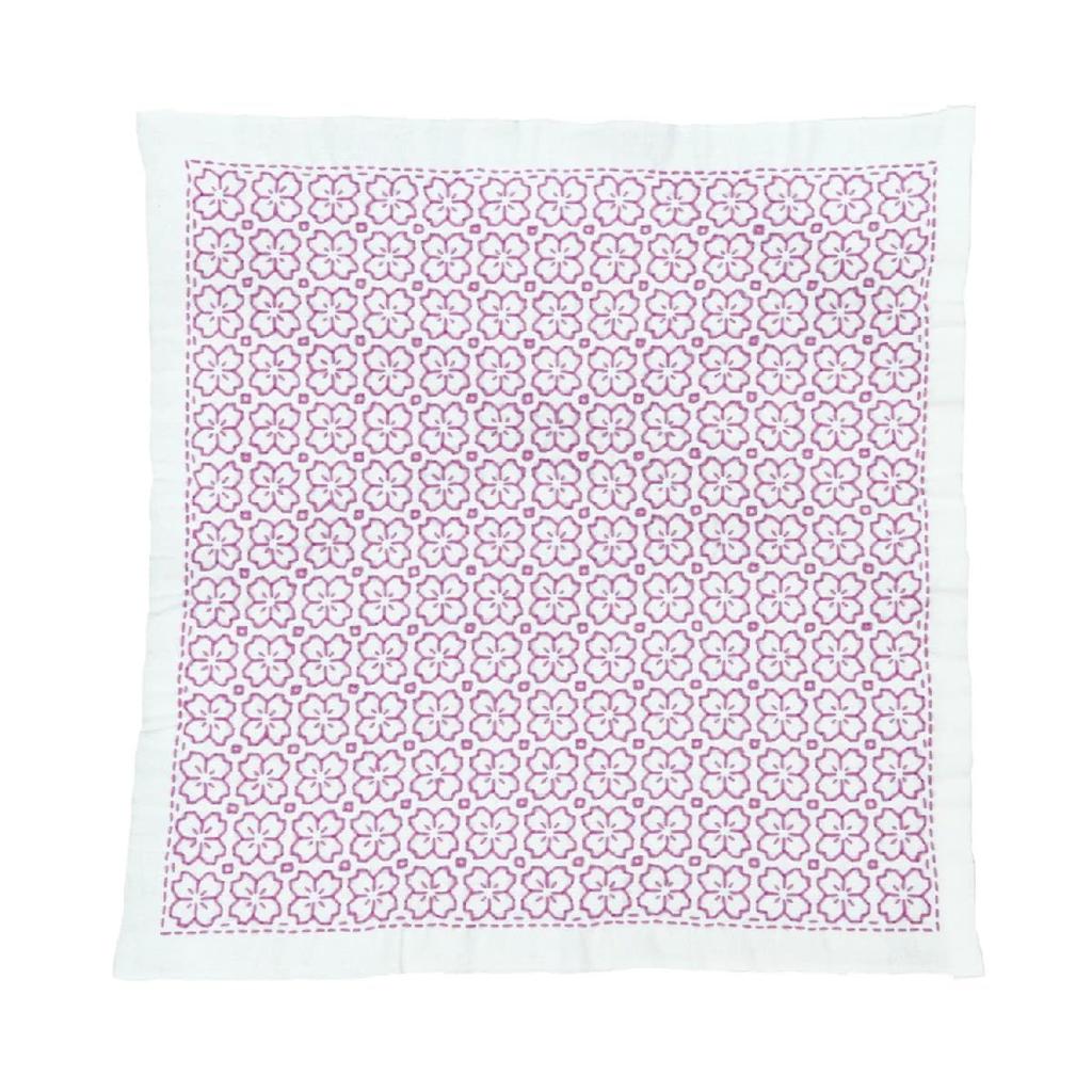 OLYMPUS Thread Embroidery Flower Cherry One-Stitch Kit, Dish, Blossom, White, SK-335