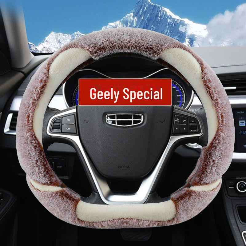 Zimní plyšový potah volantu pro Geely Boyue Pro, Emgrand GS, Vision X3/X6, Binyue, GL Cars