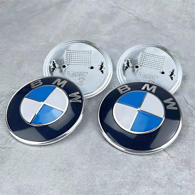 2pcs 74mm 82mm Car Front Hood Emblem Rear Trunk Badge For BMW E30 E38 E39 E46 E60 E61 E90 X1 X3 X4 X5 X6 E70 E83 X5 F10 F30 F32