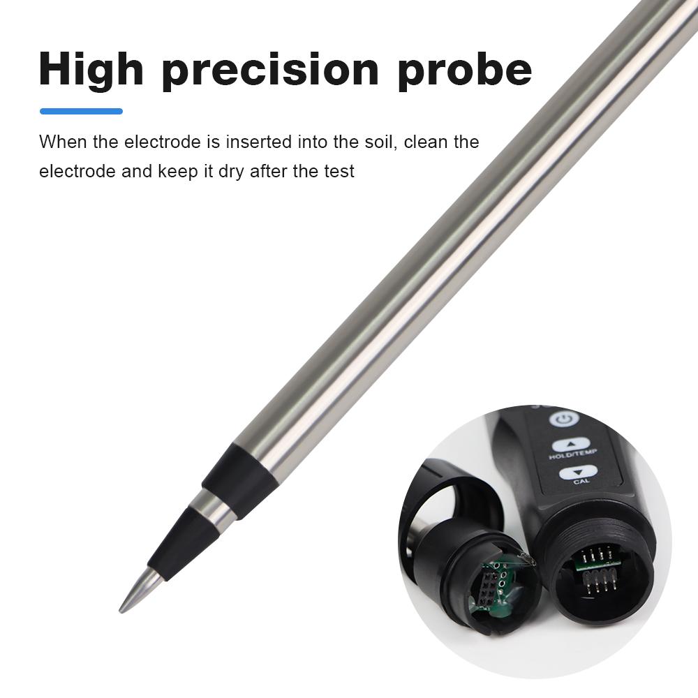 2 In 1 Soil EC Meter Handheld Digital Soil Tester Multifunction EC Temp Detector Backlit Soil EC Analyzer for Garden Greenhouse