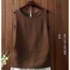 Summer Cotton and Linen Camisole Women's Linen Bottoming Shirt Sleeveless T-shirt Outer Wear Large Size