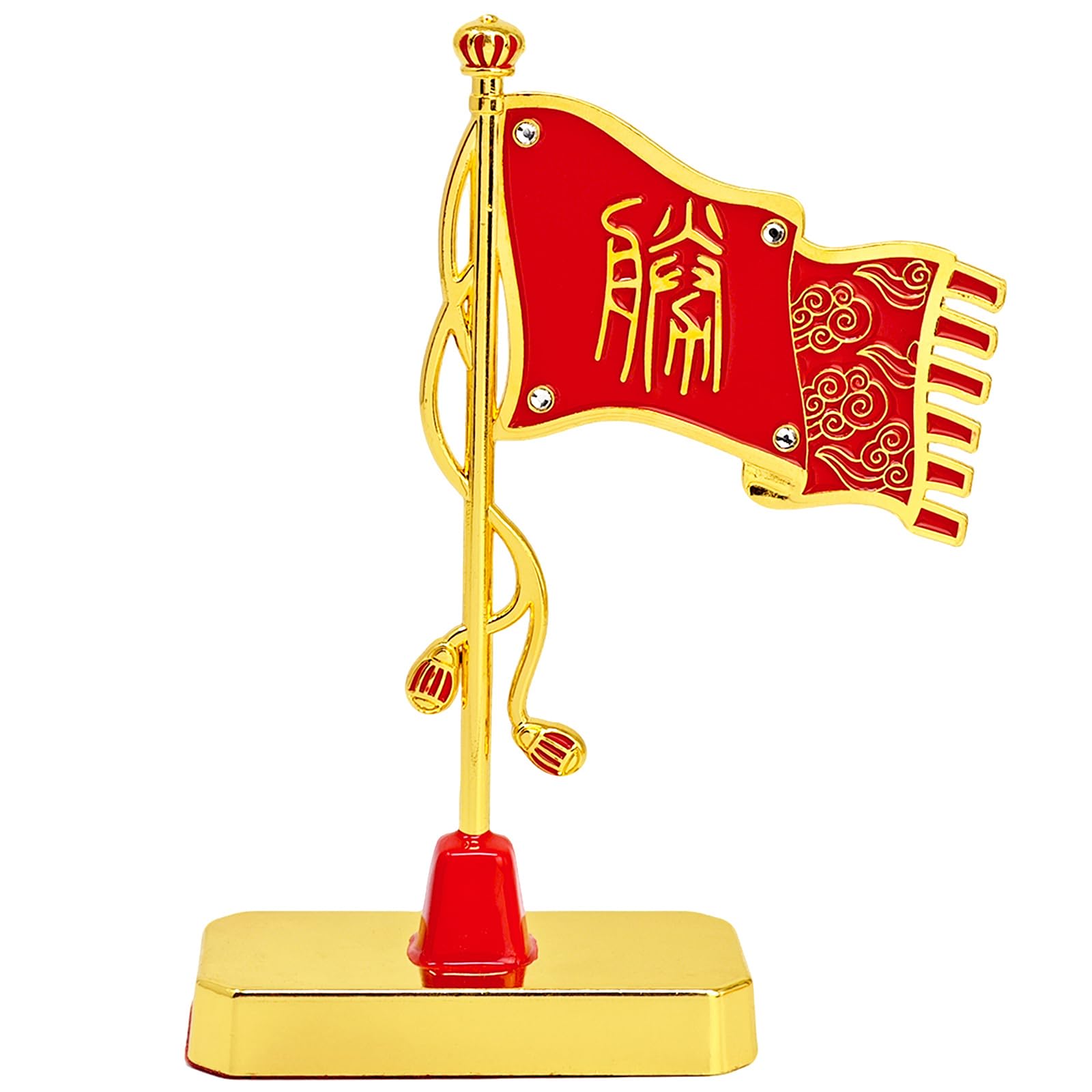 

(YISHUI) Victory Flag, Feng Shui, Good Luck Ornament, Desk Flag, Career Luck, Competition Luck, Red Flag, Crown, 2026, Office, Home, Encouragement, Gi