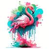QT2195#15cm Suluboya Pembe Flamingo Su Geçirmez Araba Dekoratif Çıkartma, Arabalar, Dizüstü Bilgisayarlar, Tamponlar, Cam Pencere Çıkartması İçin Uygundur