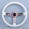 14inch 350mm Pink Flower JDM Universal Racing Sports Steering Wheel Car Accessories