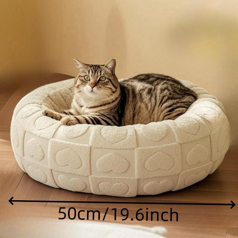 Cozy Plush Pet Mat For Cats And Dogs Round Soft Winter Warm Bed Comfortable Fleece Pet Nest Ideal For Indoor Use Cat Dog Bed Pet Cushion