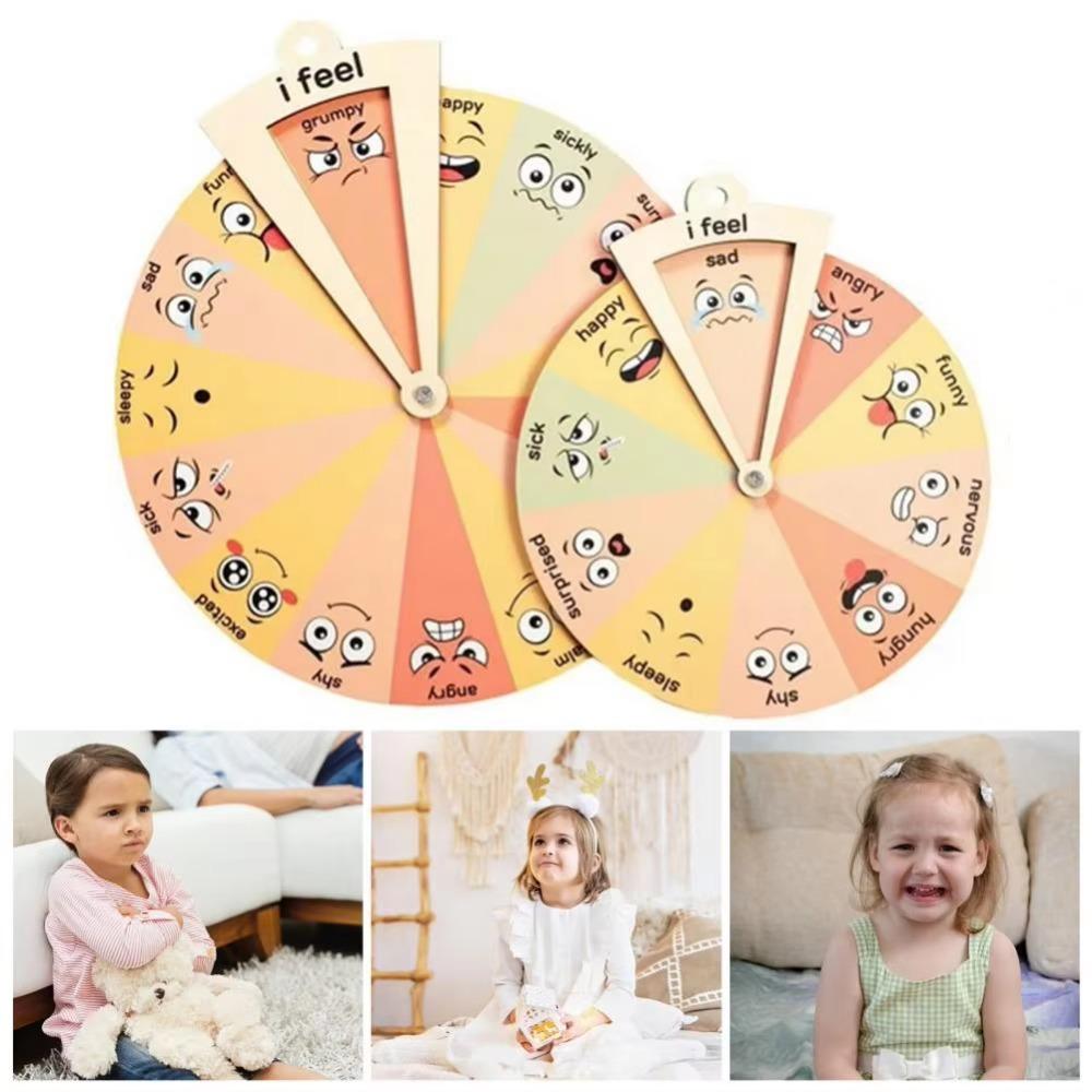 Unique Cartoon Expression Spinner Wheel Portable Feelings Chart Ornaments  Emotional Learning Toy