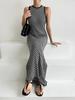 Patchwork Sleeveless Slim-Fit Knitted Dress