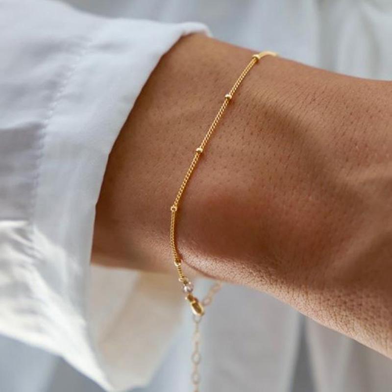 

1-4pcs Minimalist Chain Bracelets for Women, Gold Color Stainless Steel Satellite Snake Cuban Chain,Aesthetic Boho Girl Bracelet