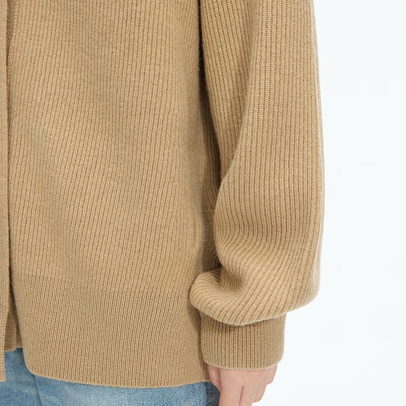 JNBY Women's Winter 2025 Loose-Fit Open Front Wool Cardigan