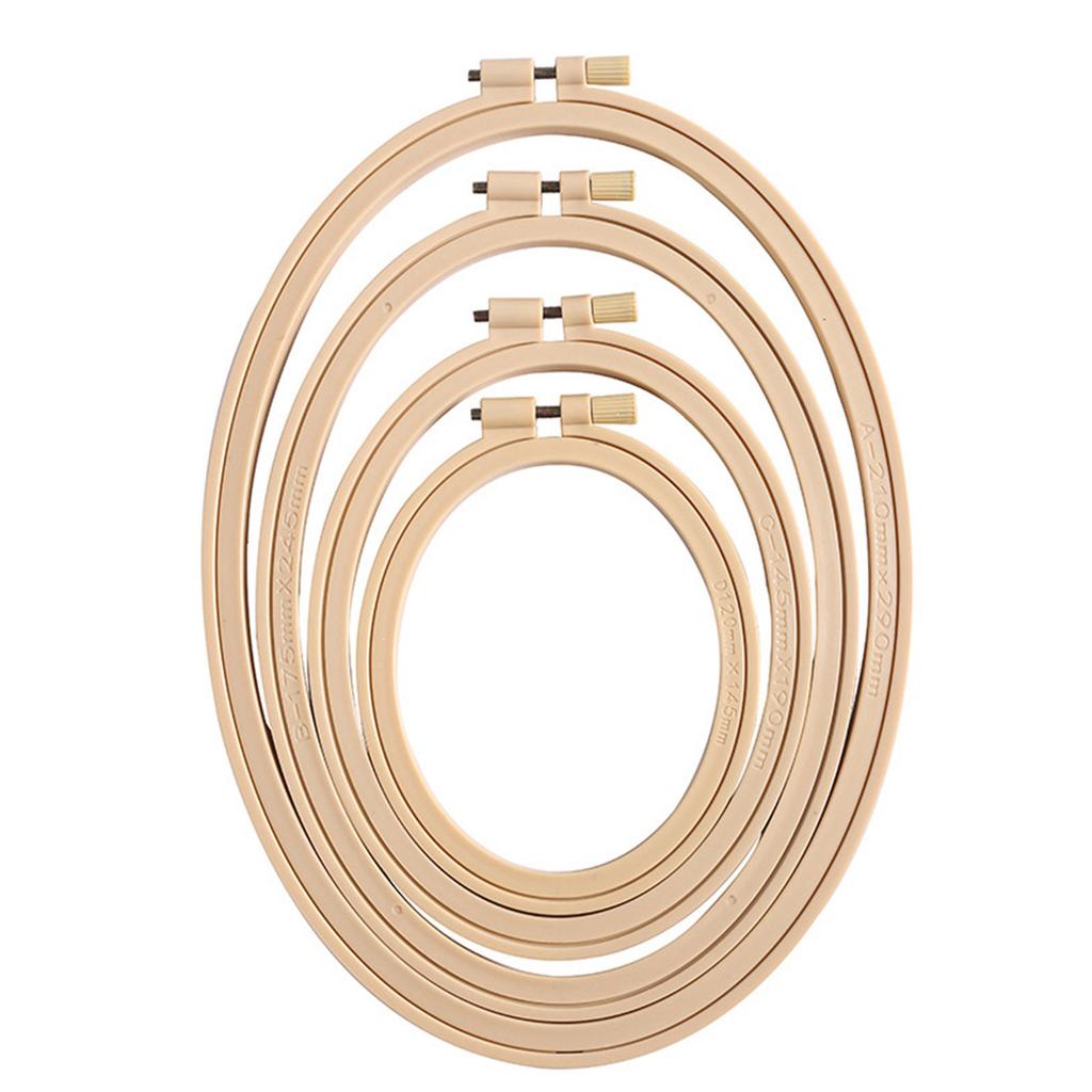 4Pieces Stitching Hoop Spring Clip Oval Shape Embroidery Hoop Stitching Embroidery Frame for Embroidery Sewing Stitching