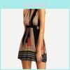 Sexy Deep Vneck Hanging Neck Short Skirt Womens Backless Beach Dress With Cotton Blend Fabric